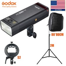 Godox AD200Pro II 2.4G TTL Outdoor Flash 80 80cm Grid S2 Bracket Softbox Stand