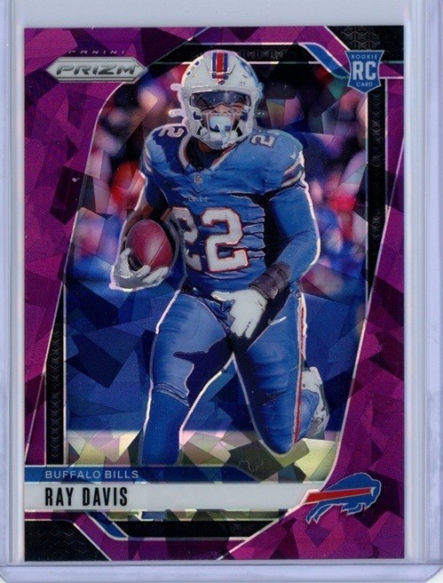 Ray Davis 2024 Panini Prizm #382 Rookie Buffalo Bills Purple Ice RC 172/225