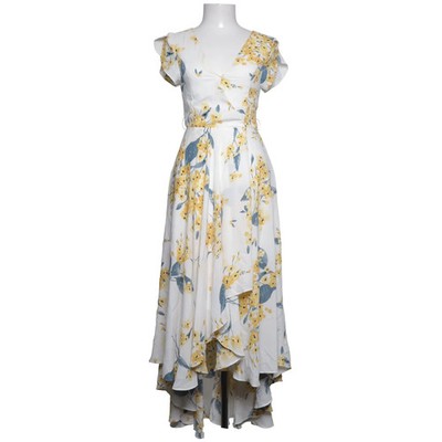 Lulus, Maxikleid, Größe: XS, Weiß/Gelb, Polyester, Blumen, Damen #03Z