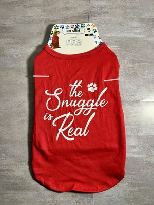 Pet TShirt RED The Snuggle Is Real Size Medium NEW Dog Cat