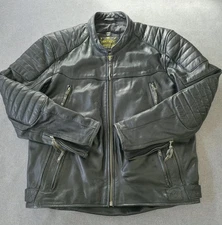 Mens Cortech Marquee Size Med Black Leather Soft Shell Motorcycle Jacket