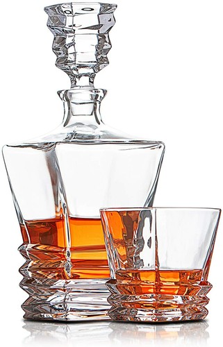 Crystal Whisky Decanter Set of 4 Glasses Lead Free Whiskey GIFTS Christmas Xmas - Picture 3 of 5