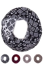 ScarvesMe Women's Marbled Diamond Winter Tube Neck Warmer Knit Infinity Scar