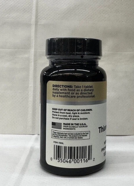 Windmill B1 Clorhidrato de Tiamina 100 mg, 100 Comprimidos Foto 3 de 3