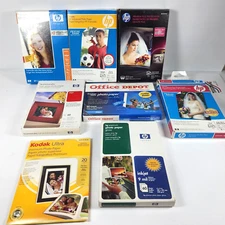 Lot of HP Office Depot Kodak Photo Paper 4 Boxes New 4 Boxes Open Glossy 4"x6"