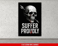 Striscione Motivazione Fitness - Freccia Teschio Arte da Parete per Decorazione Casa Palestra