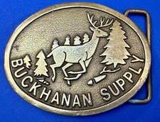 Buckhanan Supply Company Brass Tone Promo HITLINE Vintage Belt Buckle