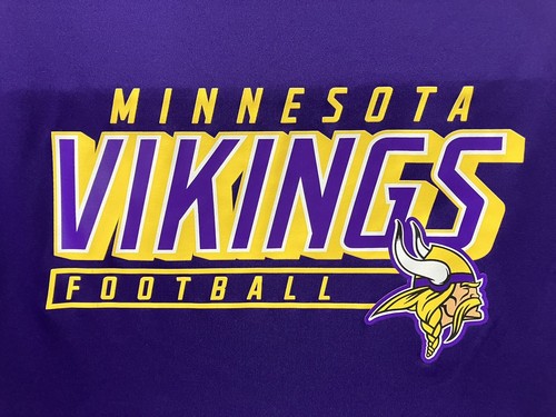 NWOT NFL Team Apparel Minnesota Vikings Short Sleeve Polyester T Shirt Men’s Lrg - Picture 2 of 5