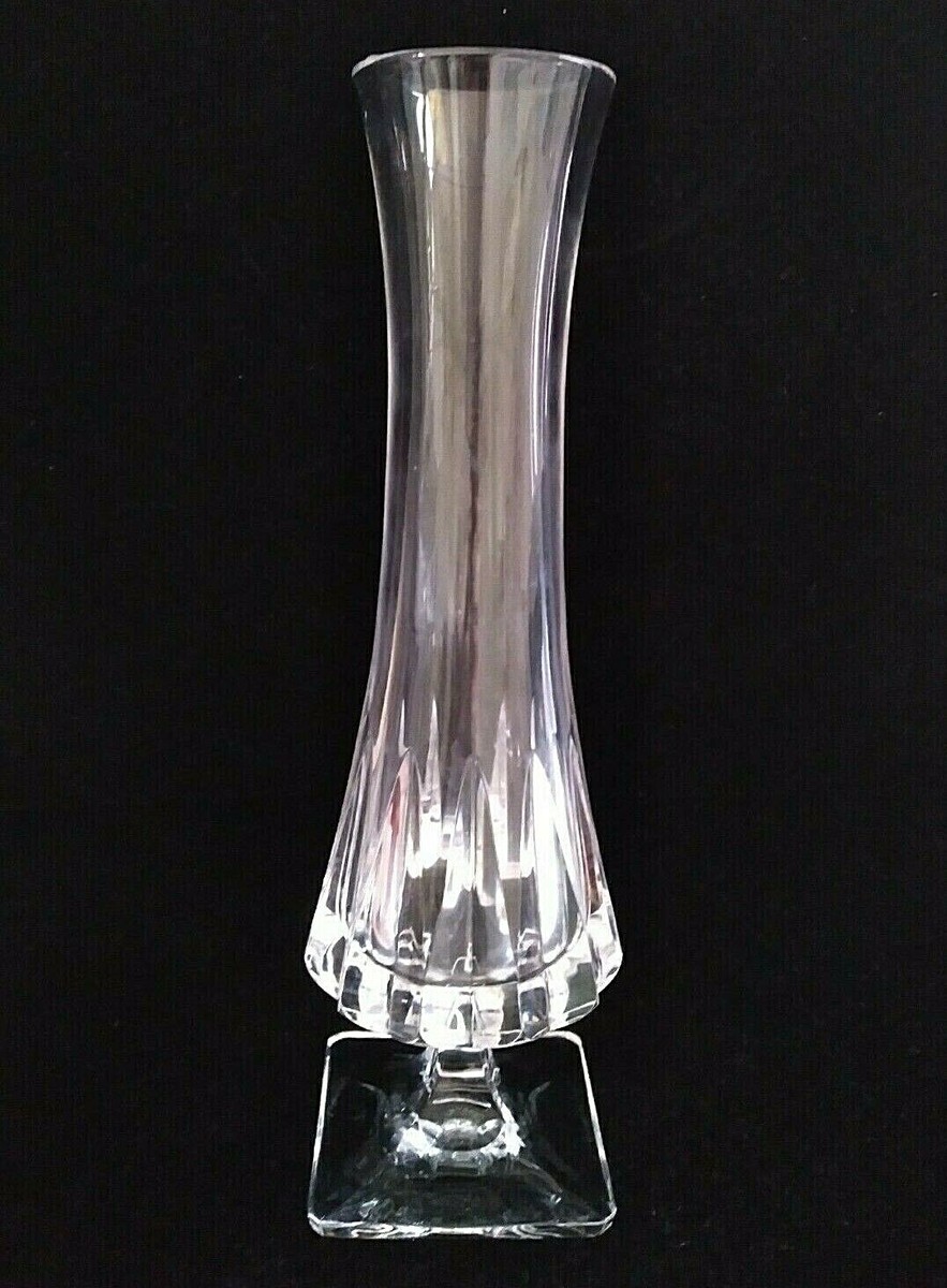 Marked Cristal De Sevres Crystal France Footed Vase 9-1/4