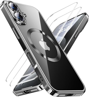 Hülle + 2X Schutzglas für iPhone 16 / 16 Plus Panzerfolie MagSafe Titan Case 9H