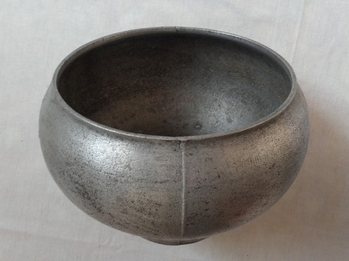 Antique Cauldron Bean Pot Vtg Cook Stove Pan Bowl Primitive Cast Aluminum 1 gal - Picture 8 of 10