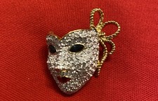 Swarovski Gold Tone Madi Gras Brooch - Retired Signed Rare