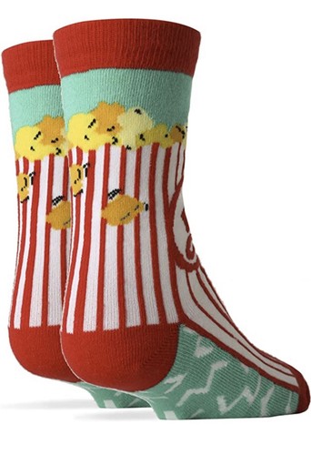 Kid's Popcorn Socks Boy/Girl Funny Novelty Gift Movie Night Sleepover Fun - Picture 3 of 3