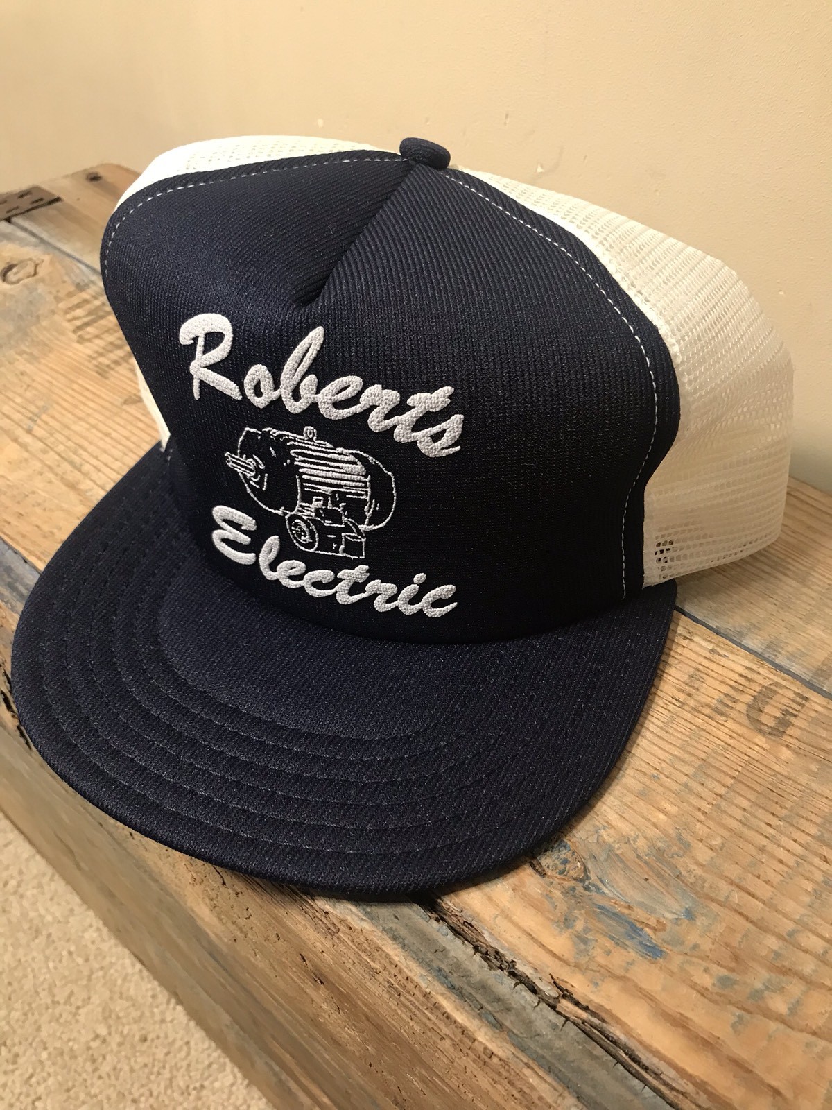 Vintage Roberts Electric motors hat Made in USA snapb… Gem