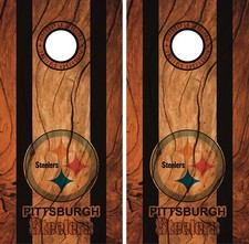 Pittsburgh Steelers Cornhole Wrap Game Skin Decal Wood Design VZ443