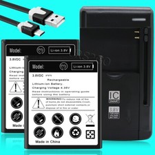 2x 3770mAh Battery Portable Charger USB Cable for Motorola Moto E5 Play XT1921-3