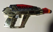 VINTAGE Toy Laser Gun Light Noise Sound Vibrate - Tested, clean battery case