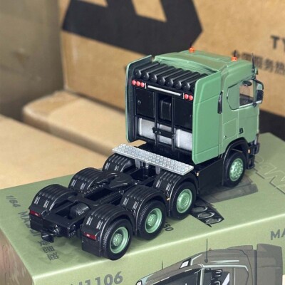 New Masdi 1:64 Army Green SCANIA R650 Model Diecast Metal Truck in