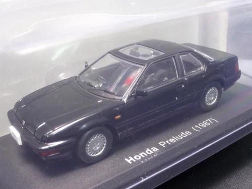 Honda Prelude 1987 Black  1/43 Scale Box Mini Car Display Diecast Vol 86