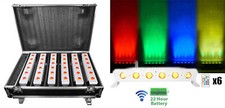 Rockville 6 Battery Powered Rechargeable White Lights Wireless DMX Charging Case