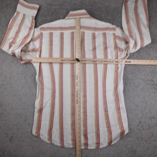 Brandolini Sport Shirt Men's M Ivory Striped Long Sleeve Button Up Made in Italy - Picture 9 of 11
