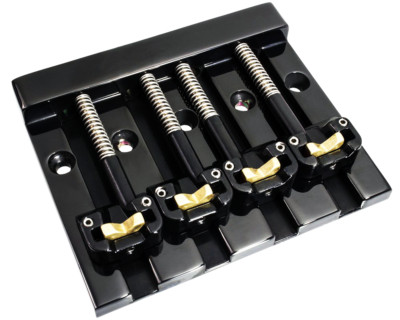 Hipshot 5K400B KickAss Bass Bridge 4-String 5-Hole Retrofits Badass Bass - BLACK