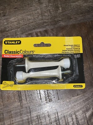 Stanley Hardware 75-5870 Square Taper Door Stops 3'' Ivory White Enamel 2 Pack
