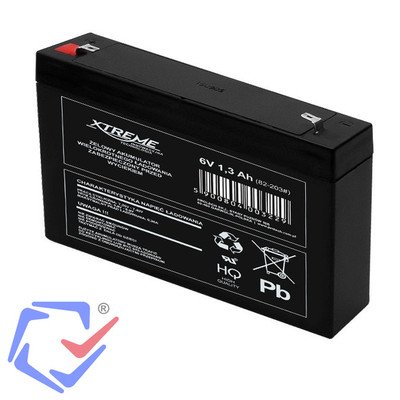 Gel Akku AGM Batterie 6V 1,3Ah 1,3 Ah Gelakku Ersatzakku Battery  Wartungsfrei