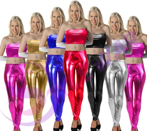 LADIES GIRLS SHINY HOT PANTS WET LOOK 