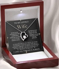 To My Wife Necklace, Christmas Gifts For Women, Anniversary cute Gift For Wife
