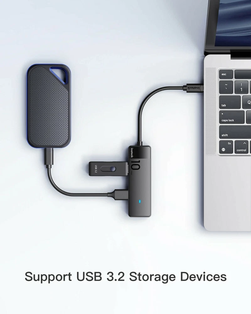 USB C Hub Type C to USB Hub Adapter Splitter USB 3.2 Gen2 Speed w/4 USB A Ports