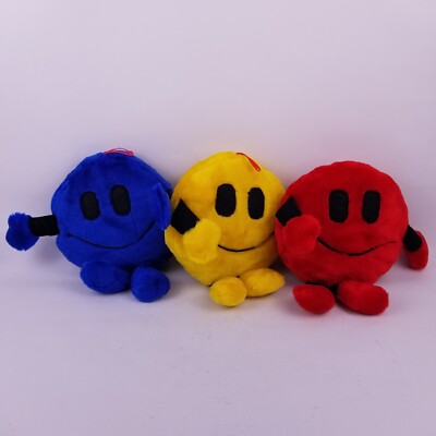 Red Blue Yellow Smiley Face Emoji Pillows Stuffed Plush Toy Arms Legs 3~7.5'' dia