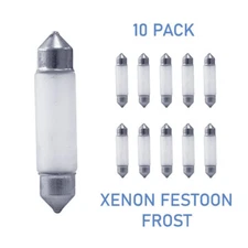 Xenon Festoon Light Bullb 12V or 24V | 3W 5W 10W | Clear or Frost - 10-Pack