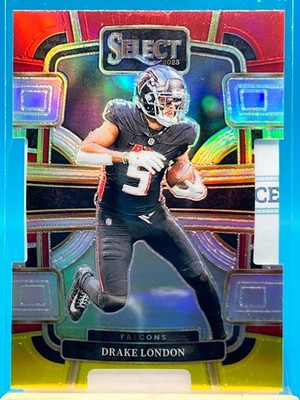 2023 Panini Select - Concourse Drake London #6 Red & Yellow Prizm Die-Cut