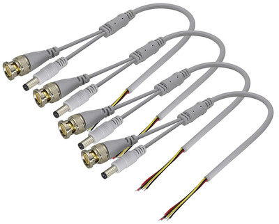 BNC DC Video Power Cable BNC and DC Male to Bare Wire Open End Connector Adapter