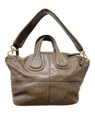 Givenchy Nightingale 2Way Shoulder Bag Handbag Brown Dust Bag Leather