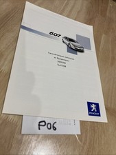 2005 Peugeot 607 Specifications & Equipment Leaflet