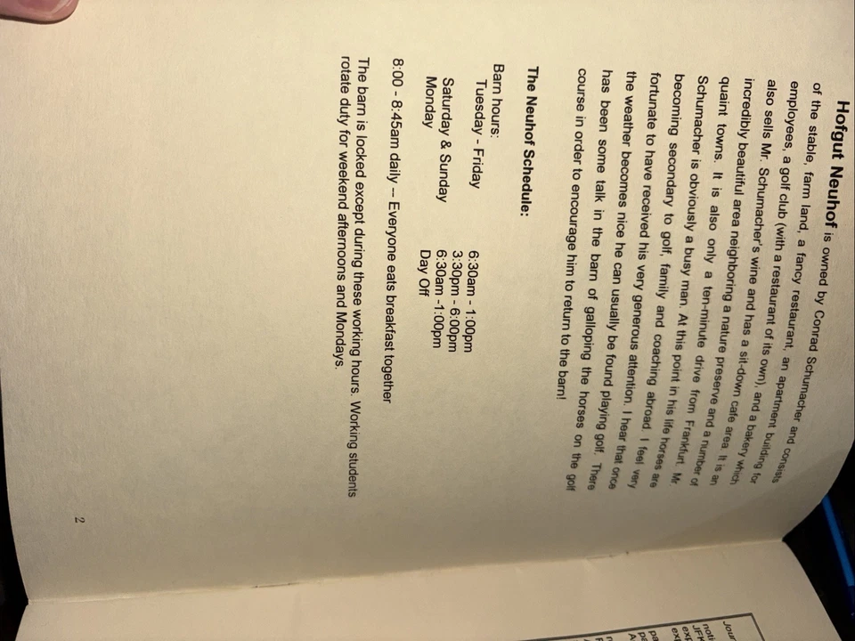 1998 Equestrian Training Journal Jennifer Baumert Hofgut Neuhof Germany Dressage - Image 2 of 4