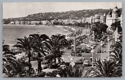 Nice, France La Cote D'Azur Promenade des Anglais RPPC Photo Postcard