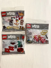 LEGO Xtra Polybag LOT 40465 Food, 40464 Chinatown, and 40313 Bicycles SEALED NEW