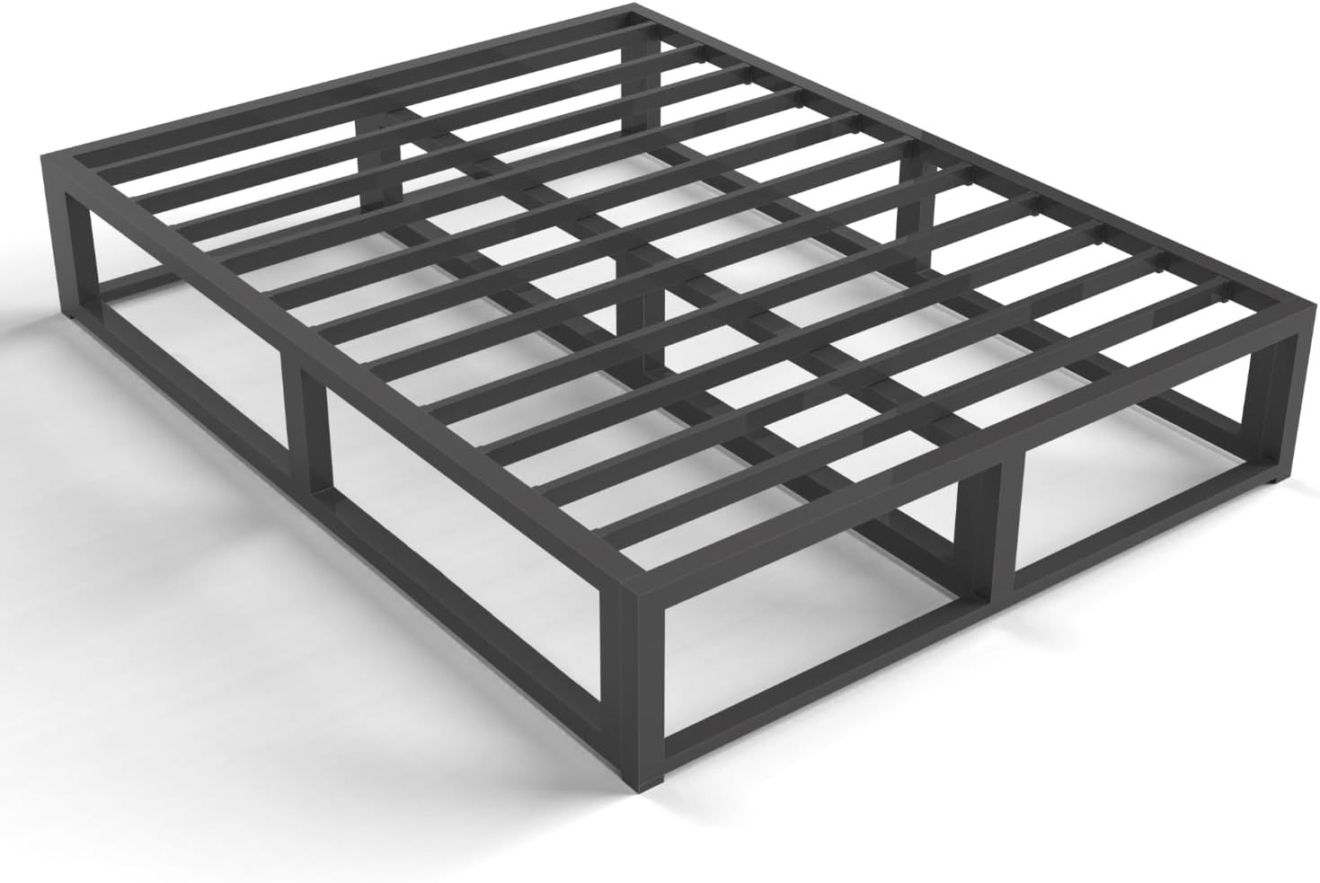 10" High Mattress Foundation Black Metal Bed Frame King Size