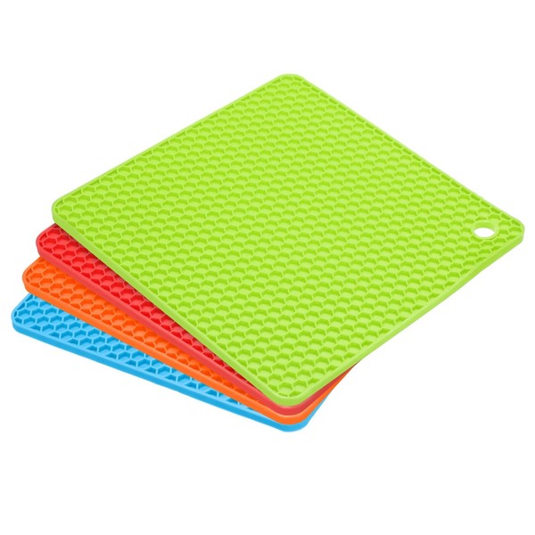 4Stk Silikon Untersetzer Matte HitzebestäNdig Untersetzer Topf Halterung Matte-image