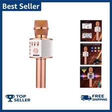 BONAOK Wireless Bluetooth Karaoke Microphone 3-in-1 Portable Handheld Mic Spe...