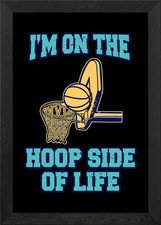 Basketball Hoop Slogan Framed Wall Art Poster Canvas Print Picture