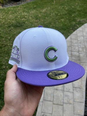 Chicago Cubs New Era World Series 2016 Purple 7 1/2 Fitted Hat 59Fifty Cap 2Tone