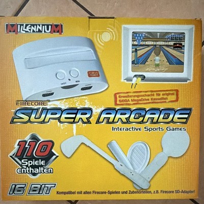 Millennium Firecore Super Arcade Heimkonsole 16 BIT 110 Spiele Mega Drive weiß