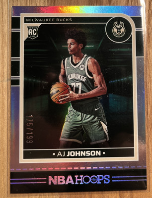 2024-25 Panini NBA Hoops AJ Johnson RC SILVER /199 Milwaukee Bucks