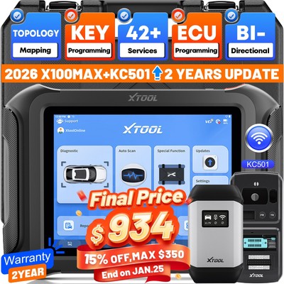 2026 XTOOL X100 MAX Car ECU Key Programming Diagnostic Tool KC50I MMO Programmer