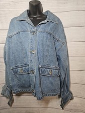 Vtg L.A. BLUES Women's Jean Jacket - MEDIUM - w/ Adjustable Waist  Cuffs 1990s