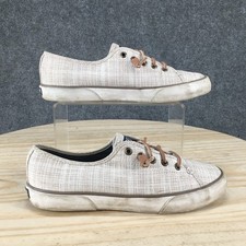 Sperry Top Sider Shoes Womens 7 M Pier View Cross Hatch Sneakers Beige STS98863